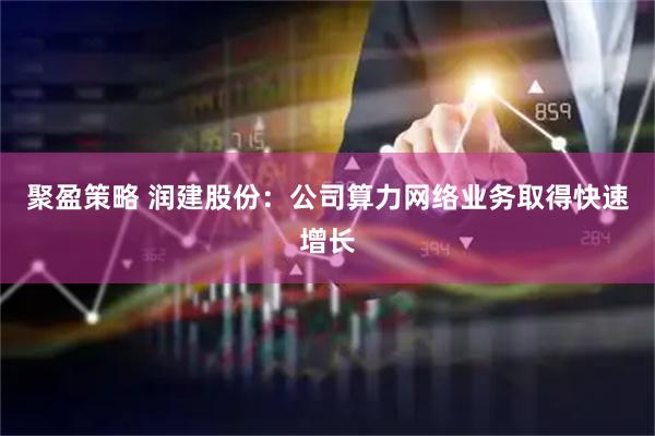 聚盈策略 润建股份：公司算力网络业务取得快速增长