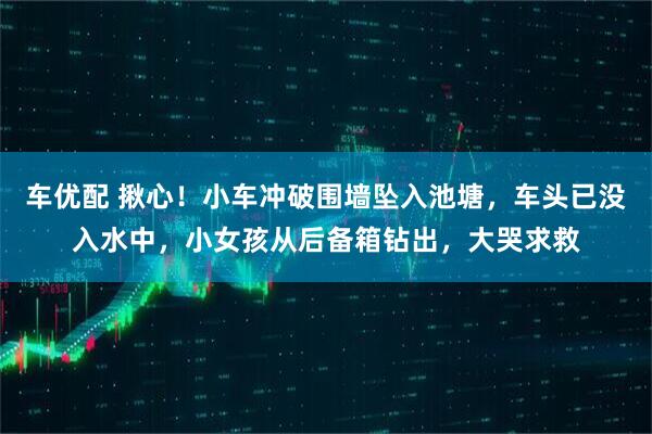 车优配 揪心！小车冲破围墙坠入池塘，车头已没入水中，小女孩从后备箱钻出，大哭求救